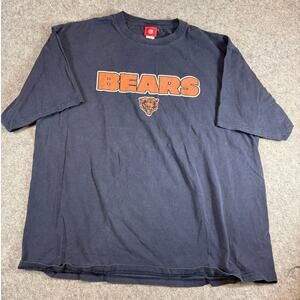 Vintage 90s Chicago Bears T Shirt Mens 2XL Blue NFL Football Performance Skater